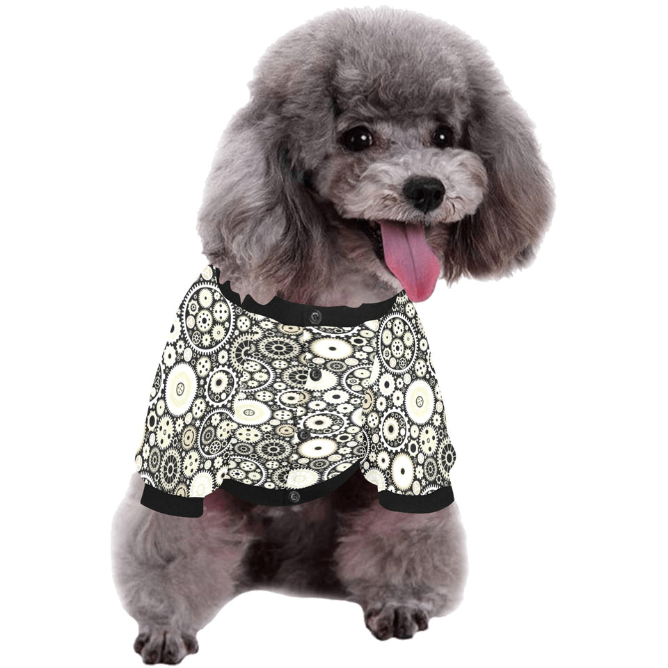 Gear Pattern Print Design 02 All Over Print Pet Dog Round Neck Fuzzy Shirt