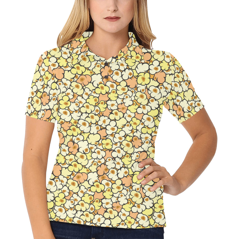 Popcorn Pattern Print Design 03 Women's All Over Print Polo Shirt