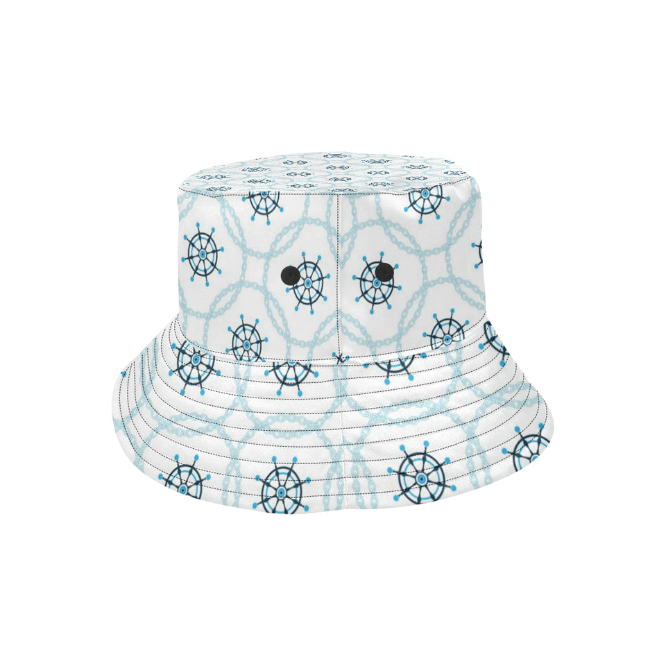 nautical steering wheel chain Unisex Bucket Hat