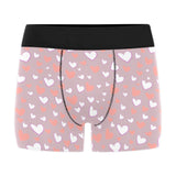 coral white heart pattern Men's All Over Print Boxer Briefs Men's Underwear