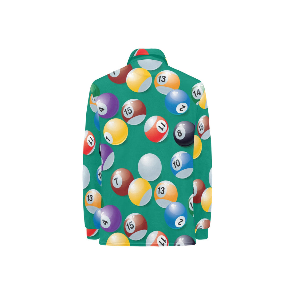 Billiard Ball Pattern Print Design 01 Women's Long Sleeve Polo Shirt