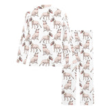 Bull Terrier Pattern Print Design 04 Women's Long Pajama Set