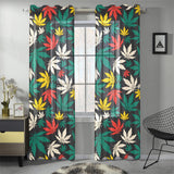 Canabis Marijuana Weed Pattern Print Design 02 Gauze Curtain