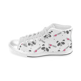 Hand Drawn faces of pandas pattern Men's High Top Canvas Shoes White