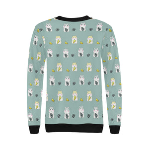 Cute hamster cheese pattern Women's Crew Neck Sweatshirt