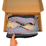 Blue Red Eiffel Tower Pattern Print Design 02 Women's Sneaker Shoes