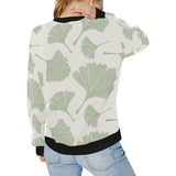 Ginkgo leaves pattern Women's Crew Neck Sweatshirt