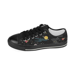 space pattern Kids' Boys' Girls' Low Top Canvas Shoes Black