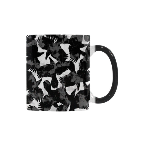 Crow illustration pattern Morphing Mug Heat Changing Mug