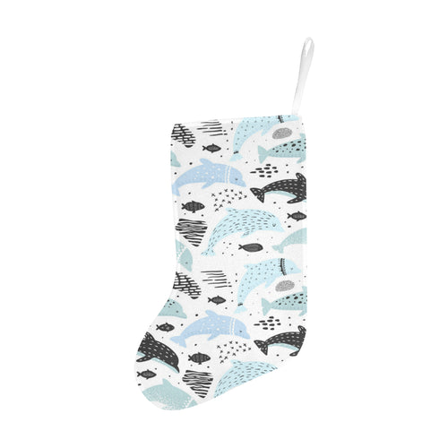 Cute dolphins Childish Style pattern Christmas Stocking