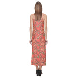 Red Tomato Pattern V-Neck Open Fork Long Dress