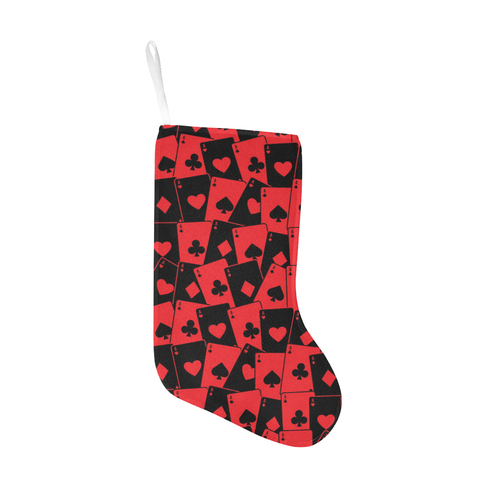 Casino Cards Suits Pattern Print Design 02 Christmas Stocking