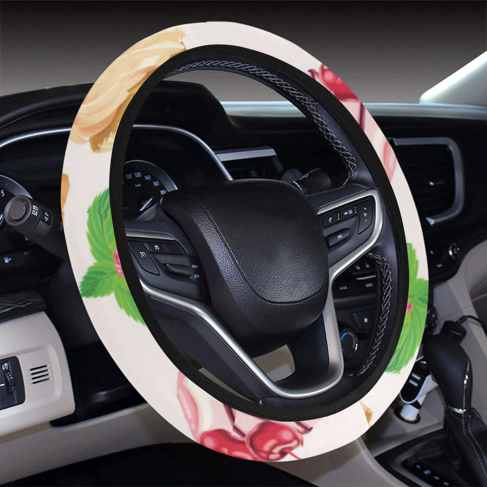 Cake cupcake sweets pattern Car Steering Wheel Cover