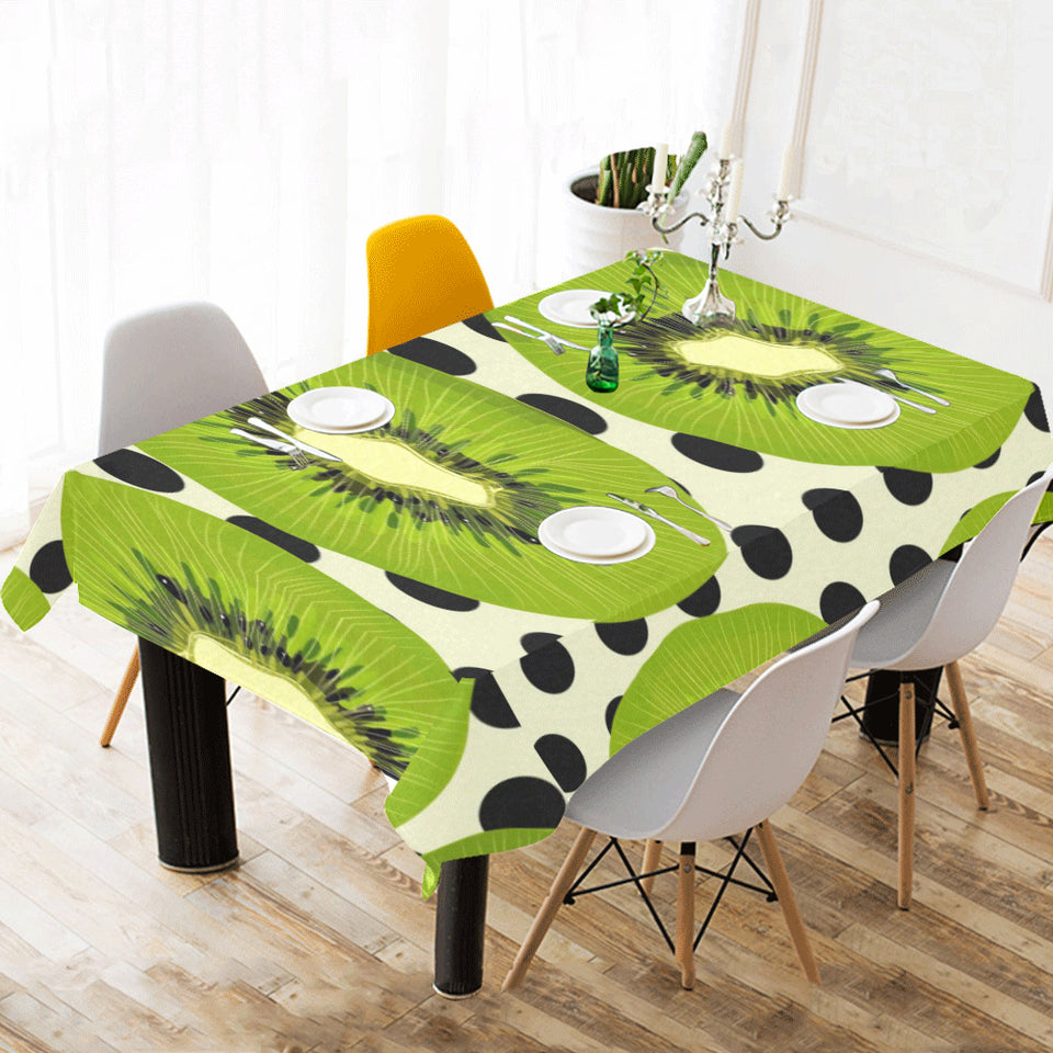 kiwi black dot background Tablecloth