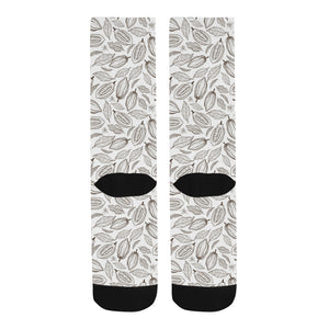 cacao beans leaves pattern Crew Socks