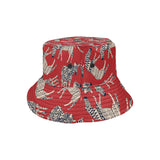 Zebra abstract red background Unisex Bucket Hat