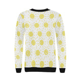 hand drawn sun pattern Women's Crew Neck Sweatshirt