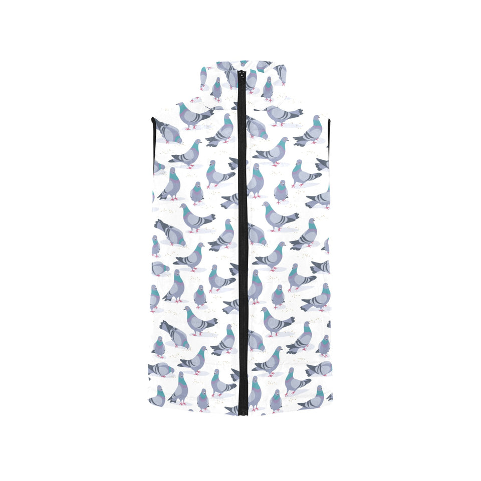 Pigeon Pattern Print Design 03 Women's Padded Vest