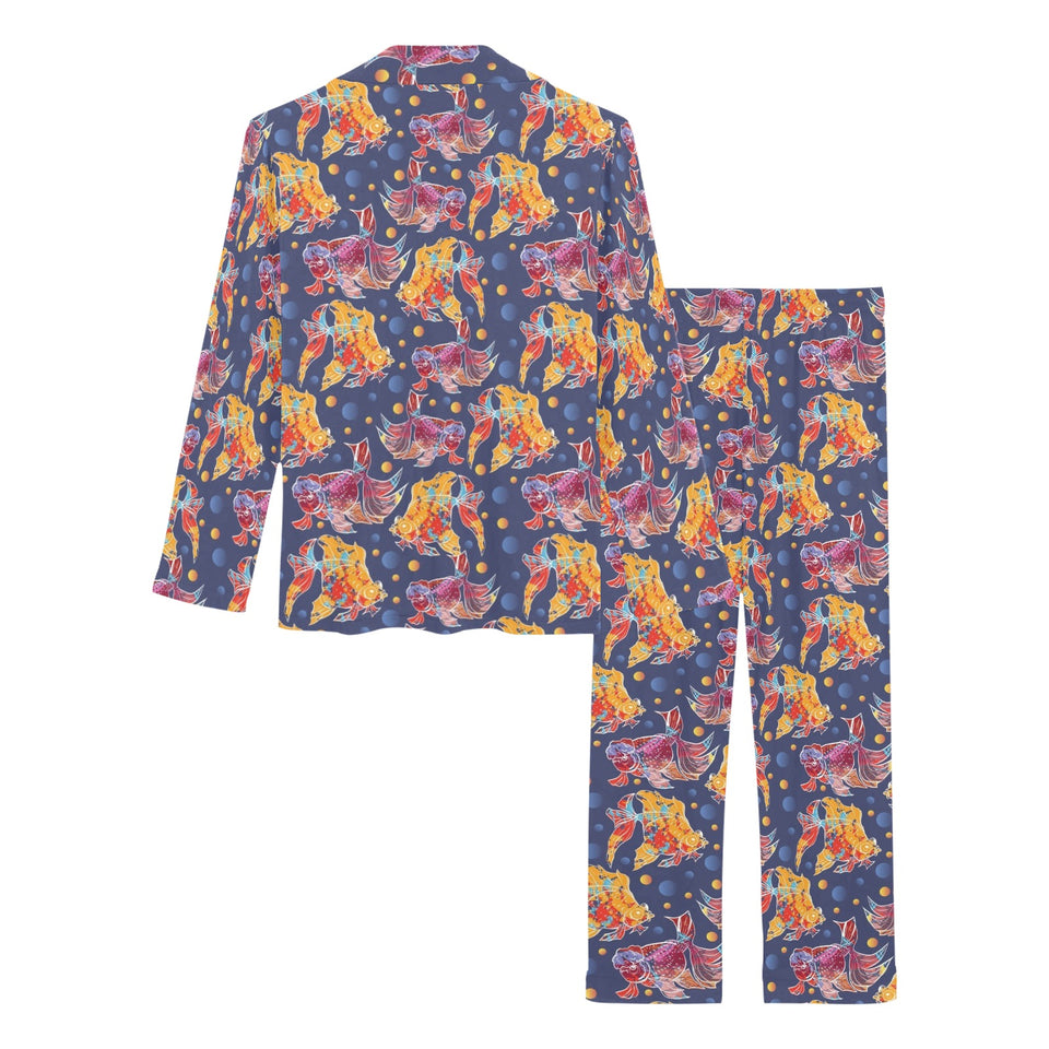 Goldfish Pattern Print Design 05 Women's Long Pajama Set