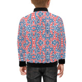 Blue Red Eiffel Tower Pattern Print Design 02 Kids' Boys' Girls' Bomber Jacket