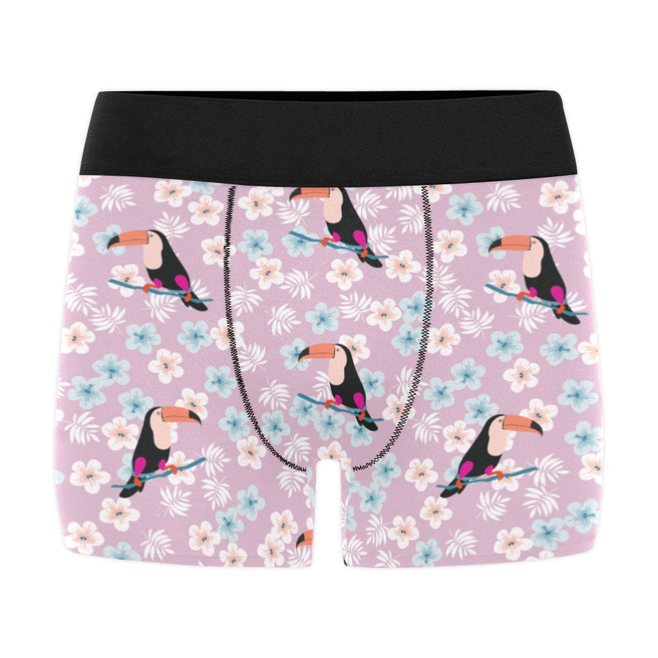 Beautiful toucan flower leaves Men's All Over Print Boxer Briefs Men's Underwear