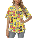 Camera Pattern Print Design 02 Women's All Over Print Hawaiian Shirt