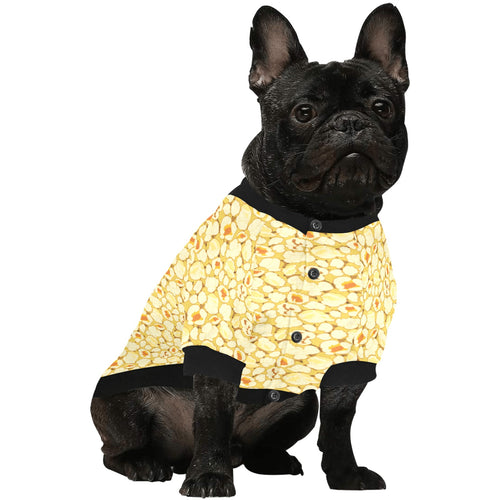 Popcorn Pattern Print Design 04 All Over Print Pet Dog Round Neck Fuzzy Shirt