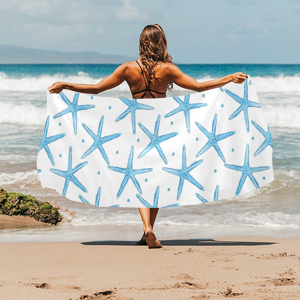 Watercolor starfish pattern Beach Towel