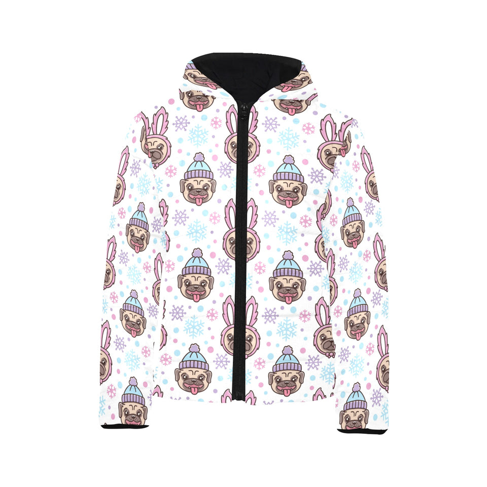 Cute pug hat rabbit costume pattern Kids' Boys' Girls' Padded Hooded Jacket