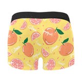 Grapefruit yellow background Men's All Over Print Boxer Briefs Men's Underwear