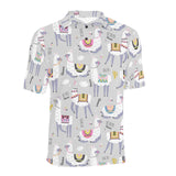 Cute Llama Alpaca pattern Men's All Over Print Polo Shirt
