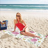 Hand drawn butterfly rose Beach Towel