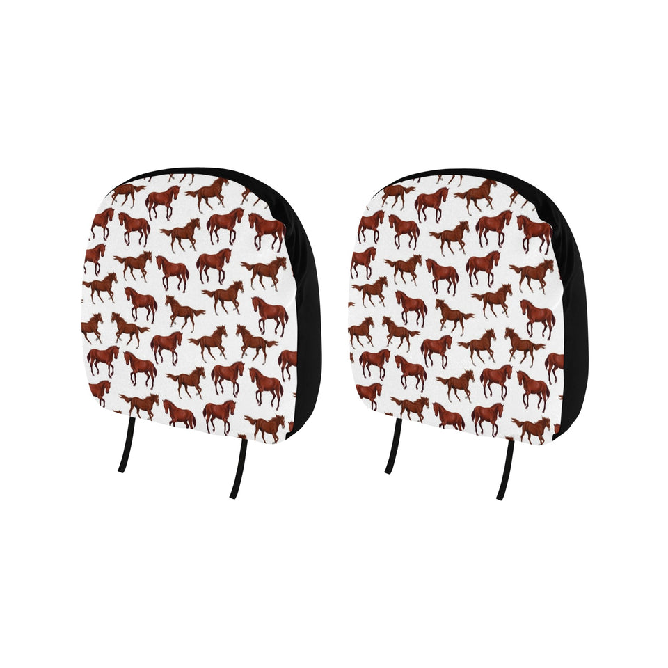 Horses running pattern background Car Headrest Cover