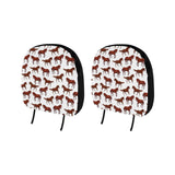 Horses running pattern background Car Headrest Cover