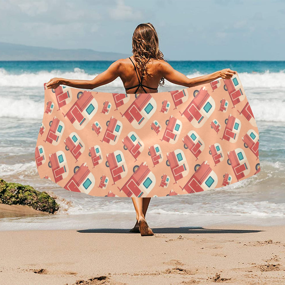 Camper Van Pattern Print Design 03 Beach Towel