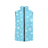 Snowflake pattern blue background Women's Padded Vest