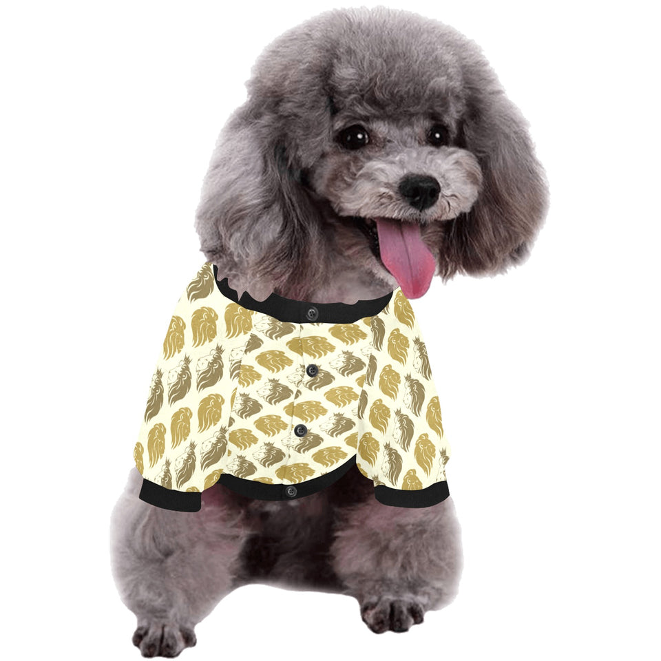 Lion Pattern Print Design 02 All Over Print Pet Dog Round Neck Fuzzy Shirt