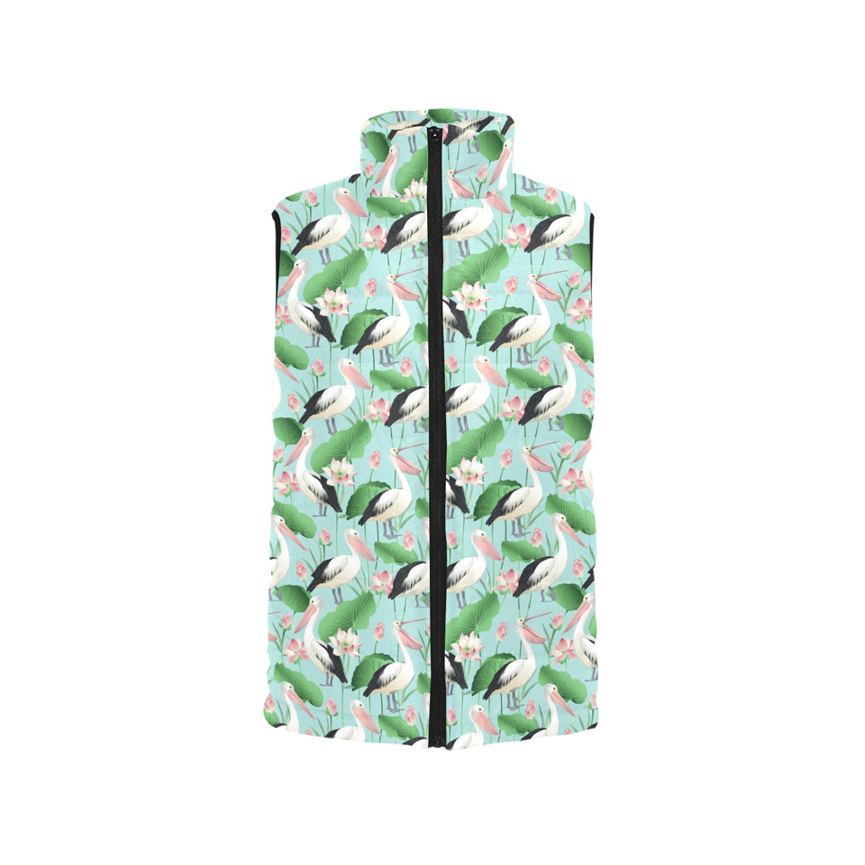 Pelican Pattern Print Design 01 Women's Padded Vest