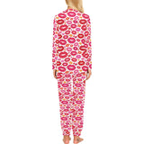 Lips Pattern Print Design 01 Women's All Over Print Pajama Set