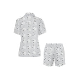 Bull Terrier Pattern Print Design 01 Women's V-Neck Short Pajama Set