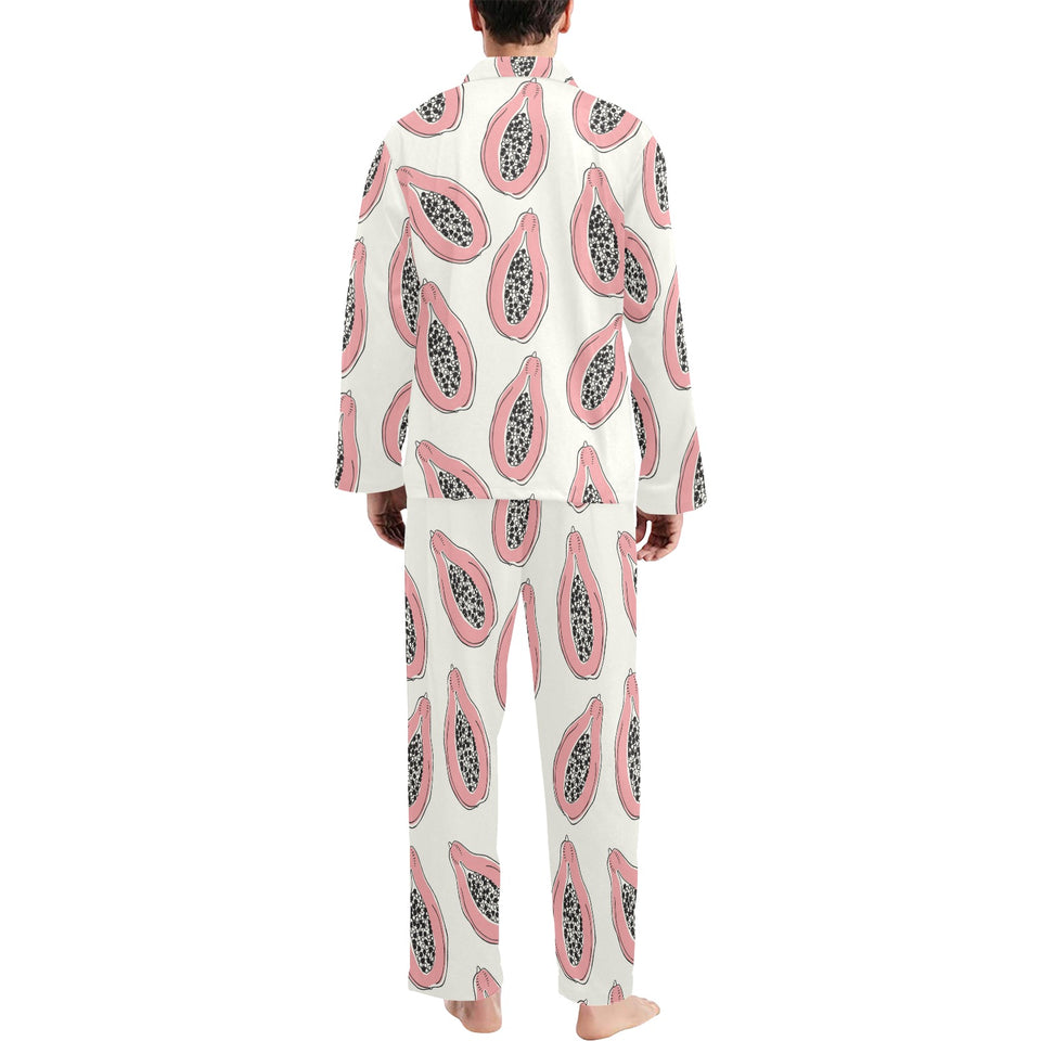 papaya pattern Men's Long Pajama Set