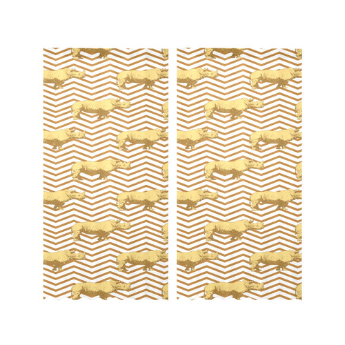 Rhino yellow theme pattern Gauze Curtain