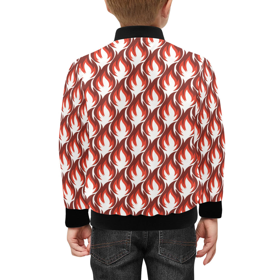 Fire flame symbol design pattern Kids' Boys' Girls' Bomber Jacket