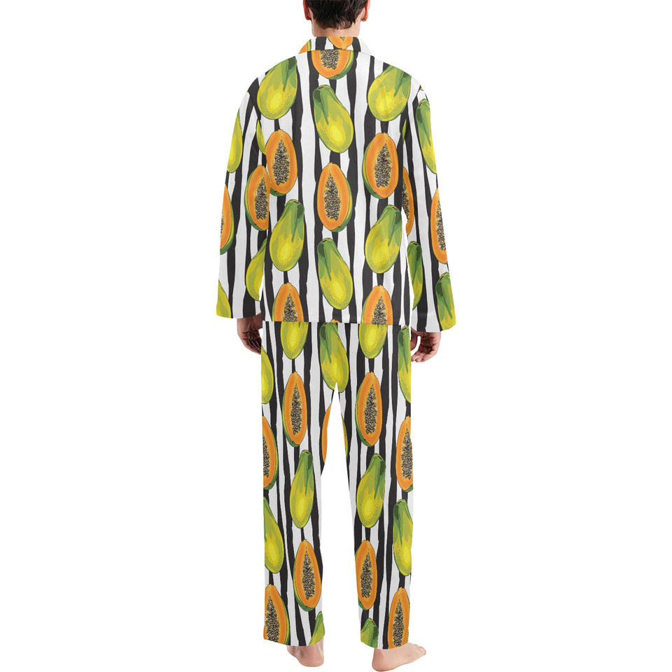 papaya design pattern Men's Long Pajama Set