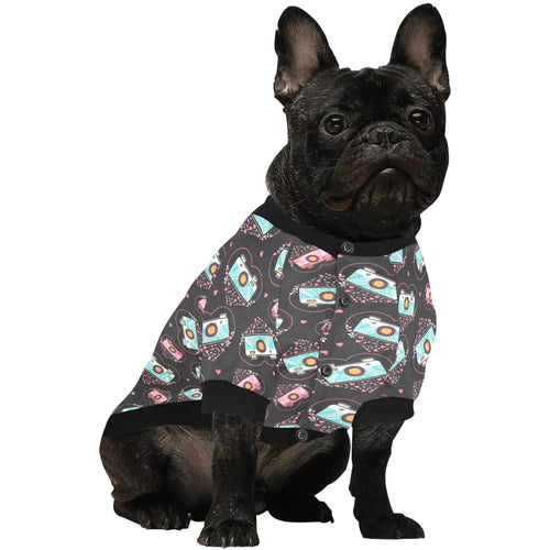 Camera Pattern Print Design 04 All Over Print Pet Dog Round Neck Fuzzy Shirt