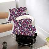 British Pattern Print Design 02 Heat Resistant Oven Mitts