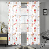 Chihuahua bone paw pattern Gauze Curtain