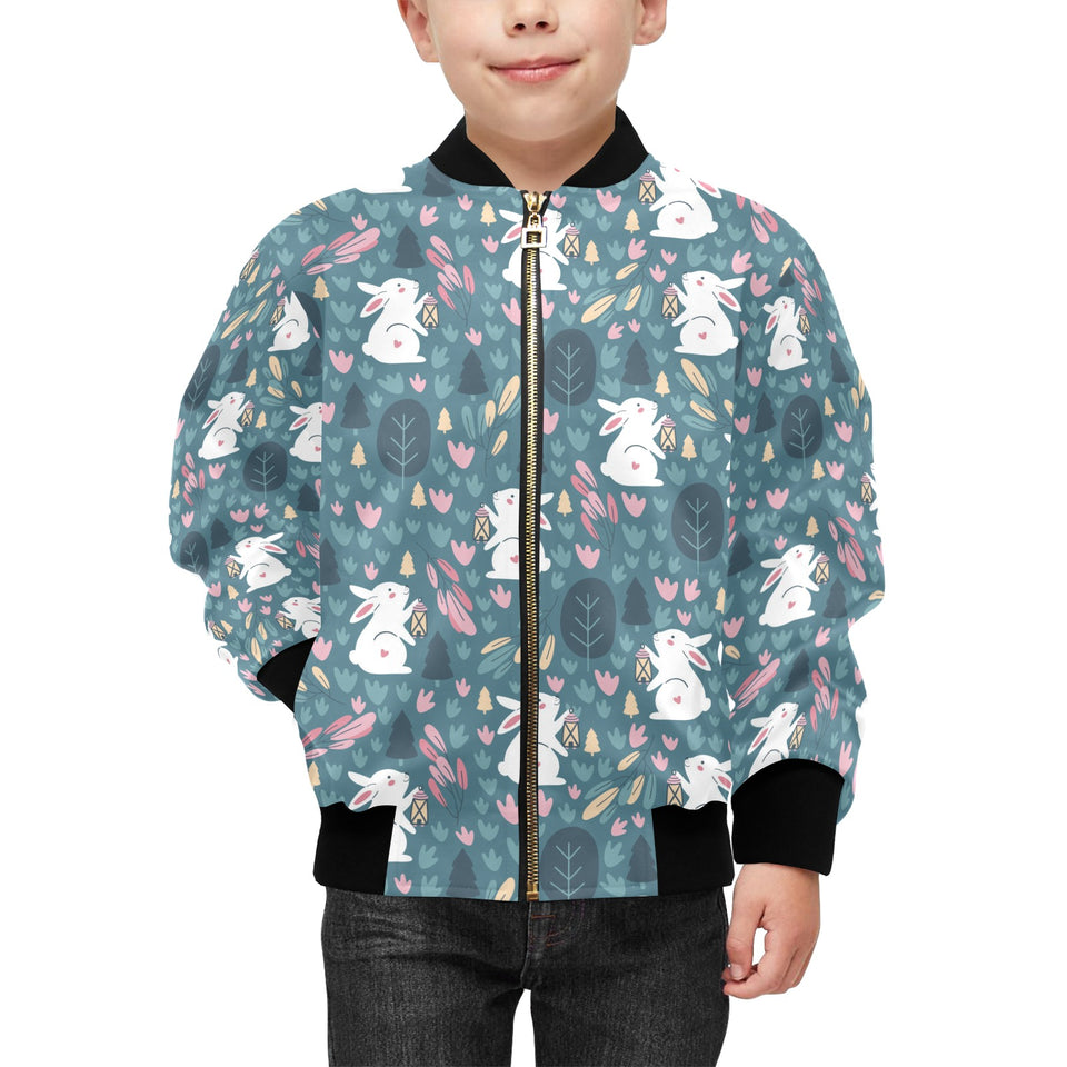 Cute rabbit pattern Kids' Boys' Girls' Bomber Jacket