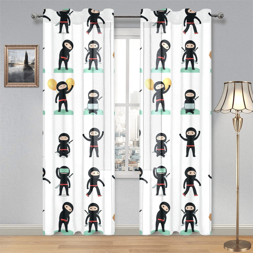 Cute ninja katana sword pattern Gauze Curtain