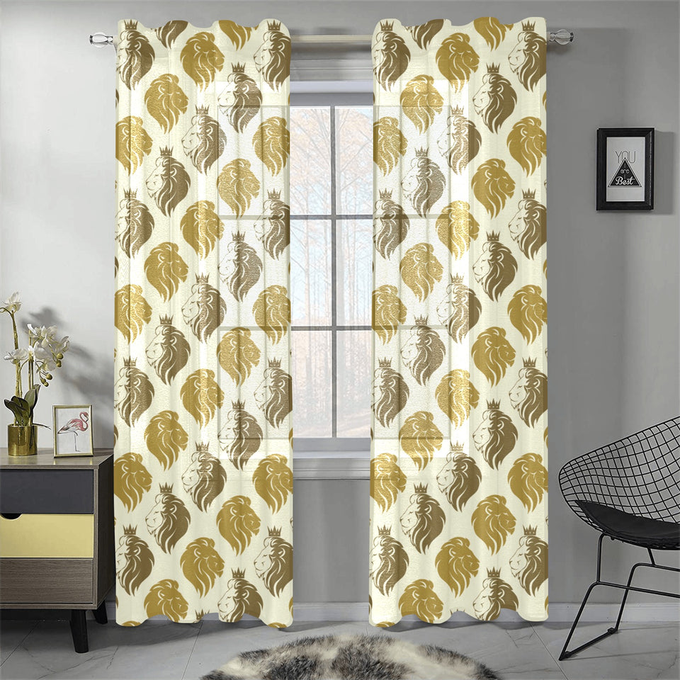 Lion Pattern Print Design 02 Gauze Curtain